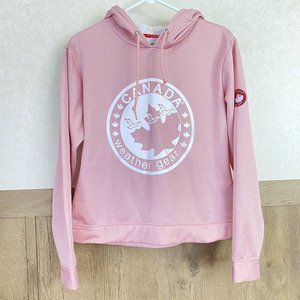 Canada Weather Gear Pink Women's Logo Printed Fleece Hoodie Sweatshirt Small